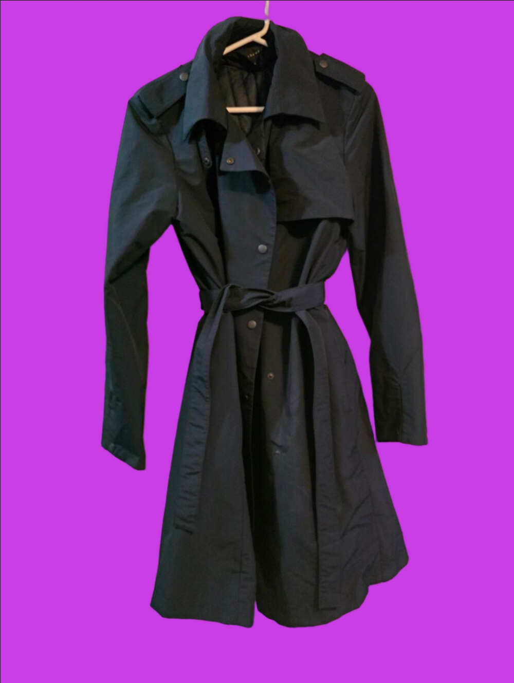4/$97 Deal! Theory Navy Belted Trench Coat